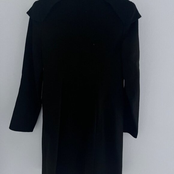 tavan mitto virgin wool black trench coat size 8 - Picture 5 of 9